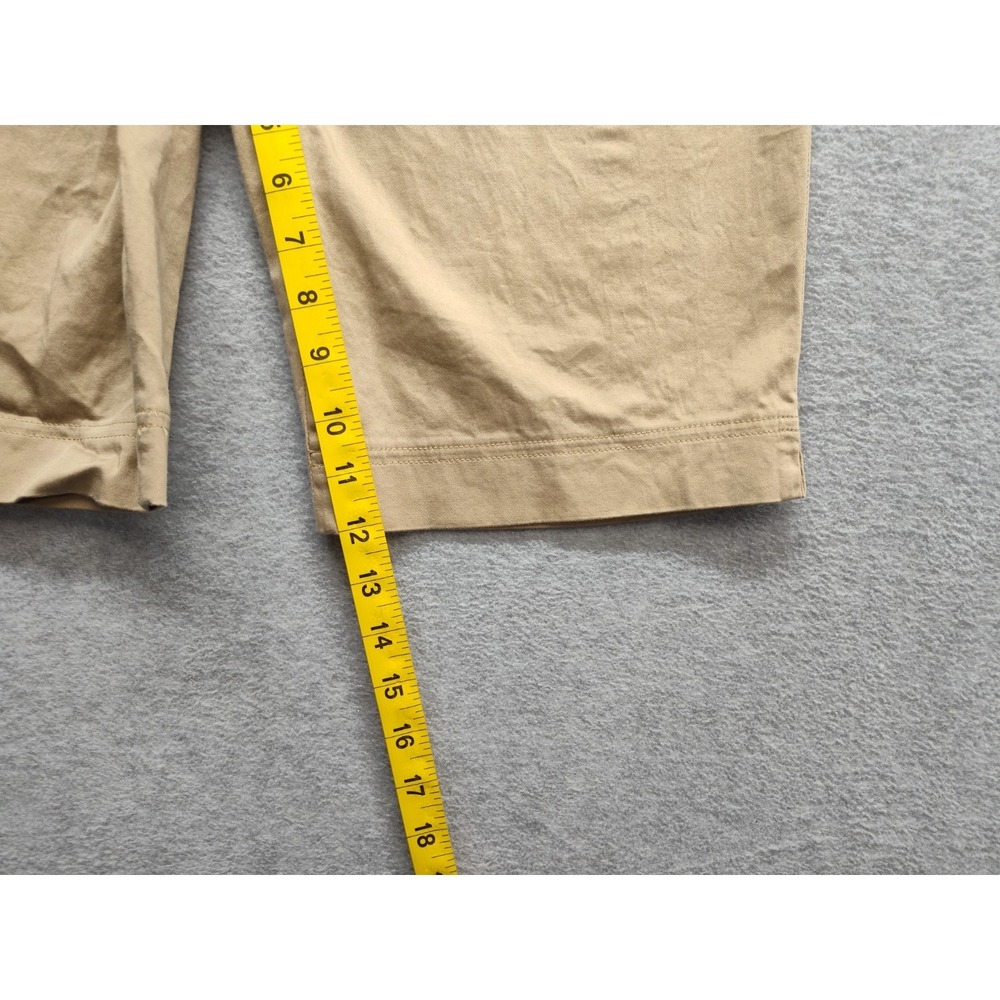 Pantalogy Women Bermuda Shorts 8 Beige Elastic Waist Zip Hook & Eyes Logo Casual - Picture 10 of 16